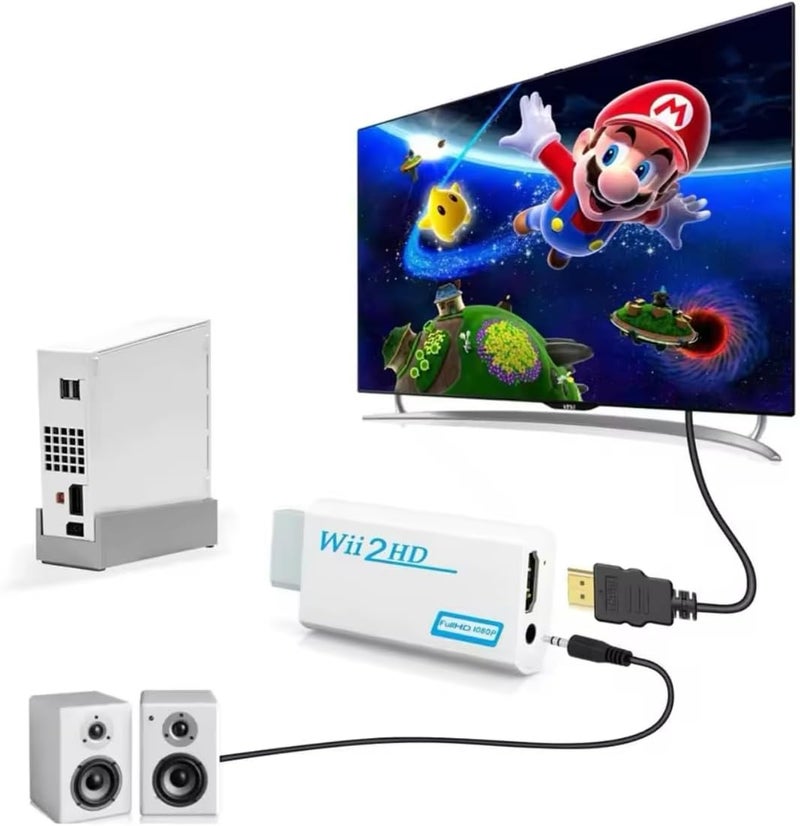 BDM Wii to HDMI Adapter, WII to Hdmi Converter, Connect Wii Console to HDMI Display Monitor with 3.5mm Audio Supports All Wii Display Modes - Image 2